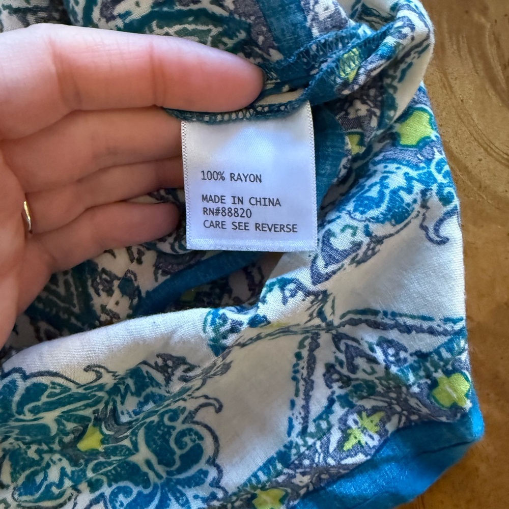 Ava Christine tank top blouse | size small | color blue and green - Picture 4 of 5